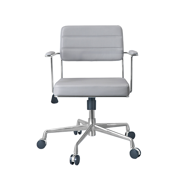 Metal Frame Leisure Leather Office Chair with Movable Leg