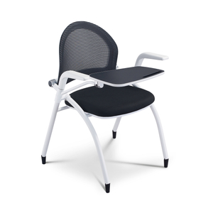 Own Design Foldable Mesh And Fabric Metal Frame Office Training Chair with Writing Pad