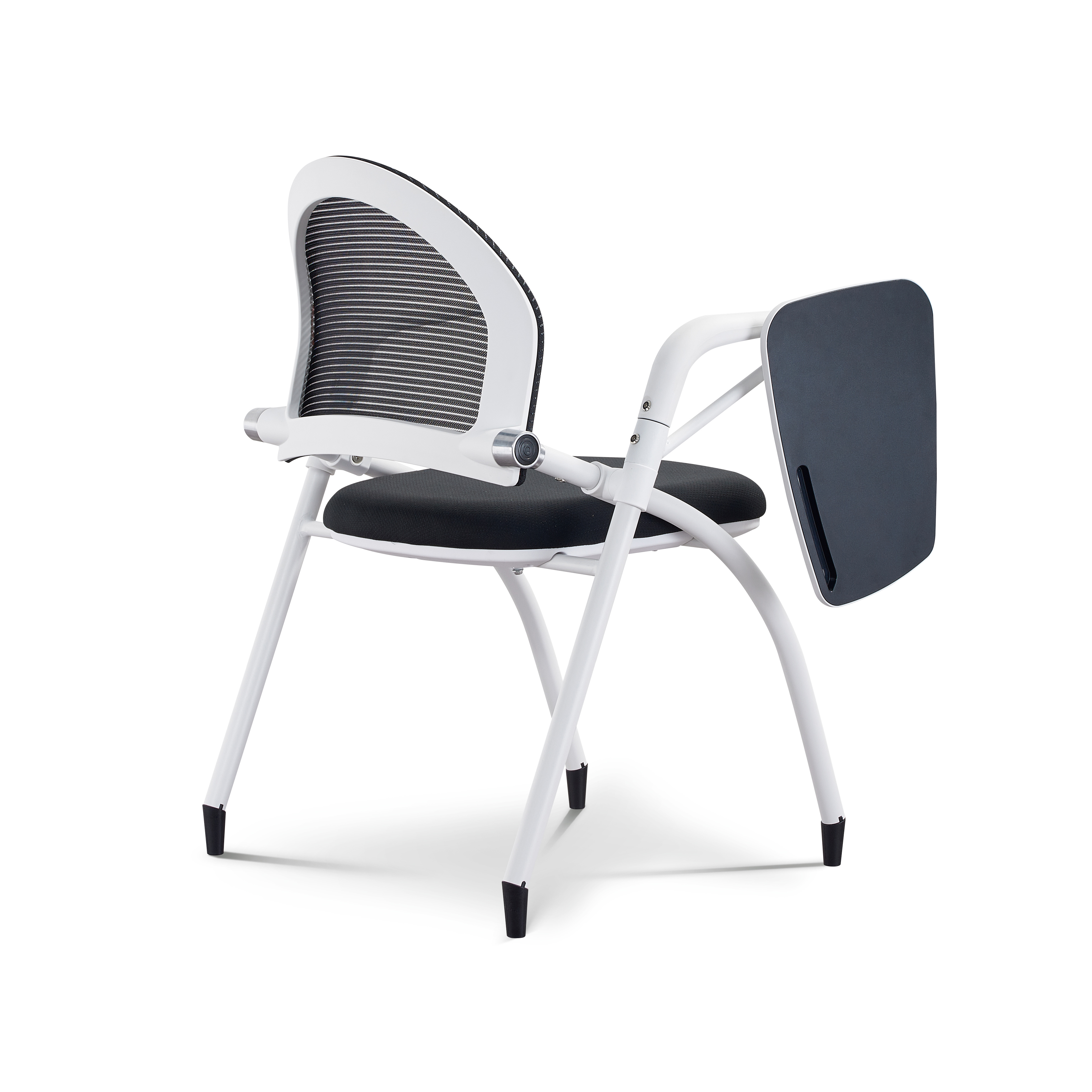 Own Design Foldable Mesh And Fabric Metal Frame Office Training Chair with Writing Pad