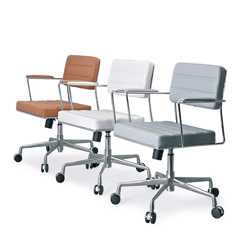 Metal Frame Leisure Leather Office Chair with Movable Leg