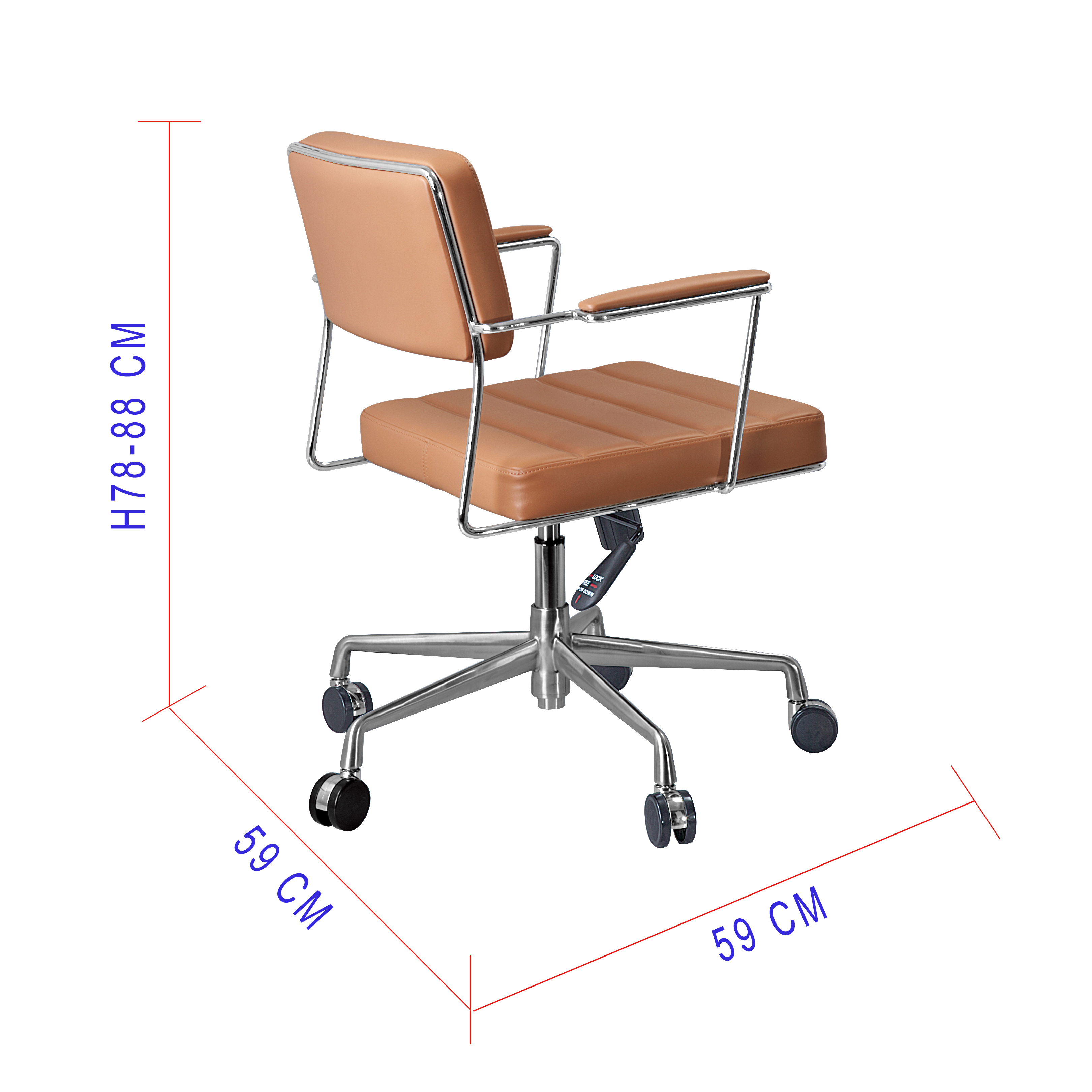 Metal Frame Leisure Leather Office Chair with Movable Leg